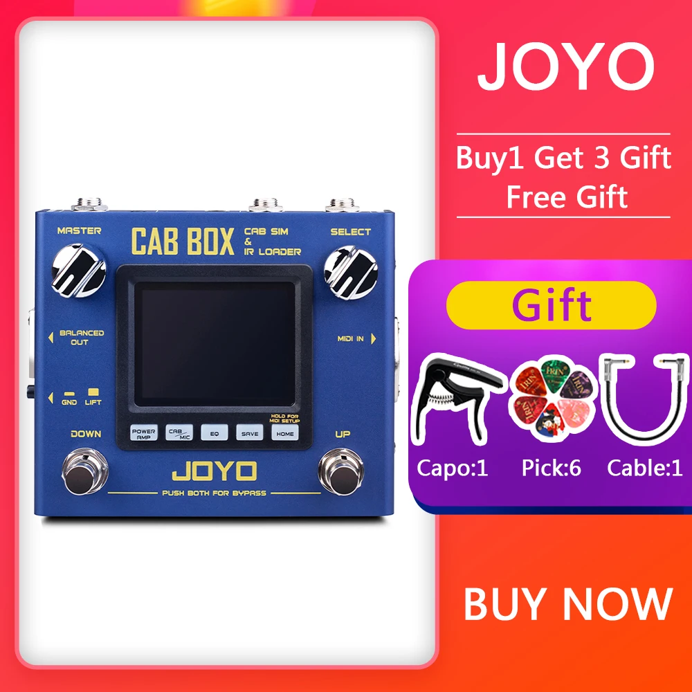 

JOYO Effect Pedal R-08 CAB BOX Cabinet Modeling & AMP Simulator Pedal Supports Third Party IRs Loading for Electric Guitar &Bass