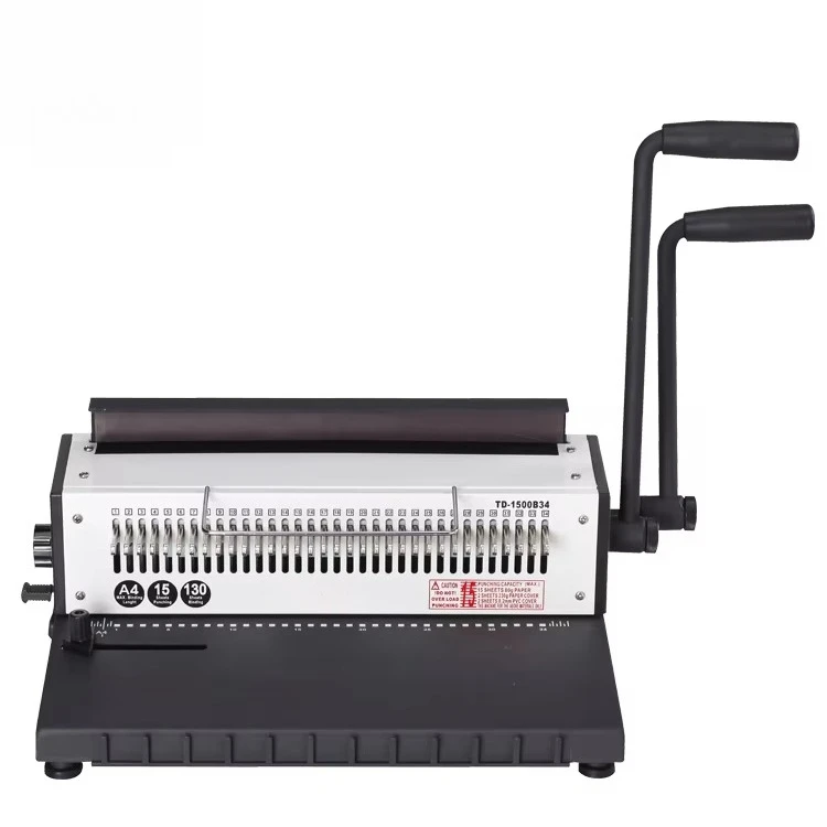 Factory Wire Binder TD-1500B34 A3A4 Coil Spiral A5A6 Small Calendar Double Wire Book Binding Machine