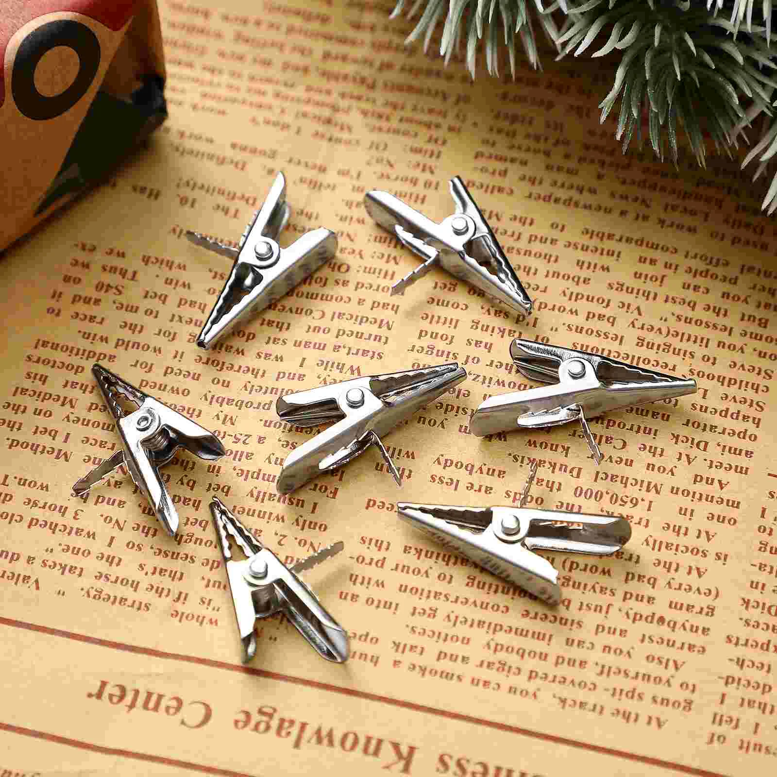 50 Pcs Clip Alligator Clips Barrettes for Tree Ornament Metal Small Bow Decorative