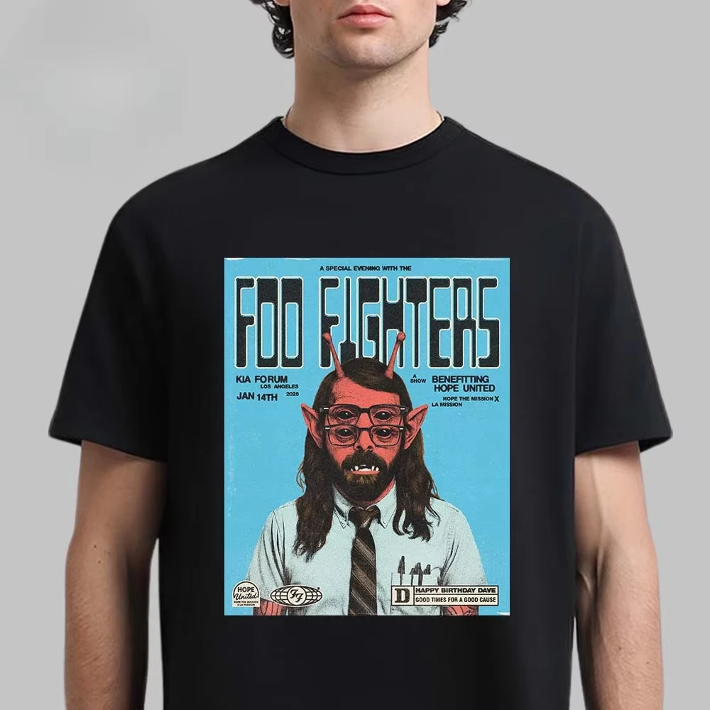 Foo Fighters Lucha Libre Mask Graphic Tee Glitter Rock Streetwear Casual Unisex