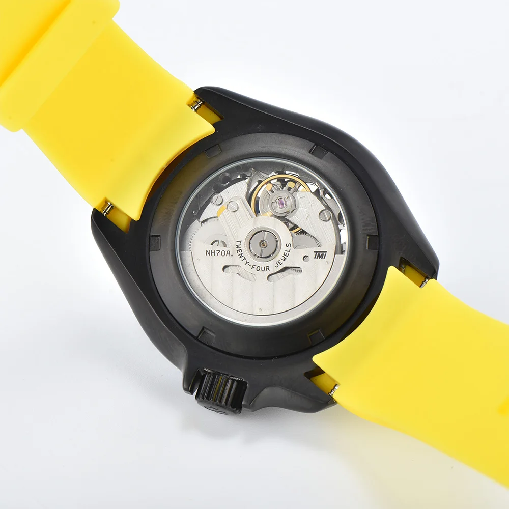 PARNSRPE 41mm Men's new fashionable 41MM NH70 Men's automatic diving watch sapphire glass Luminous pointer 5bar Waterproof