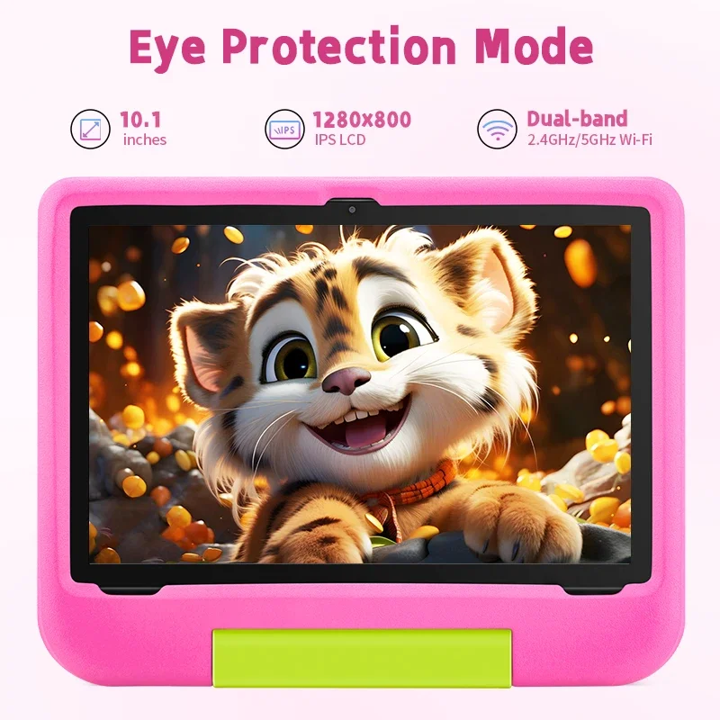 Tabletas para niños, tabletas Android 15 de 10,1 pulgadas, 2025 con 5000mAh, 8GB (4G + 4G) + 64GB + 1TB, juegos educativos, aplicación de Control Parental