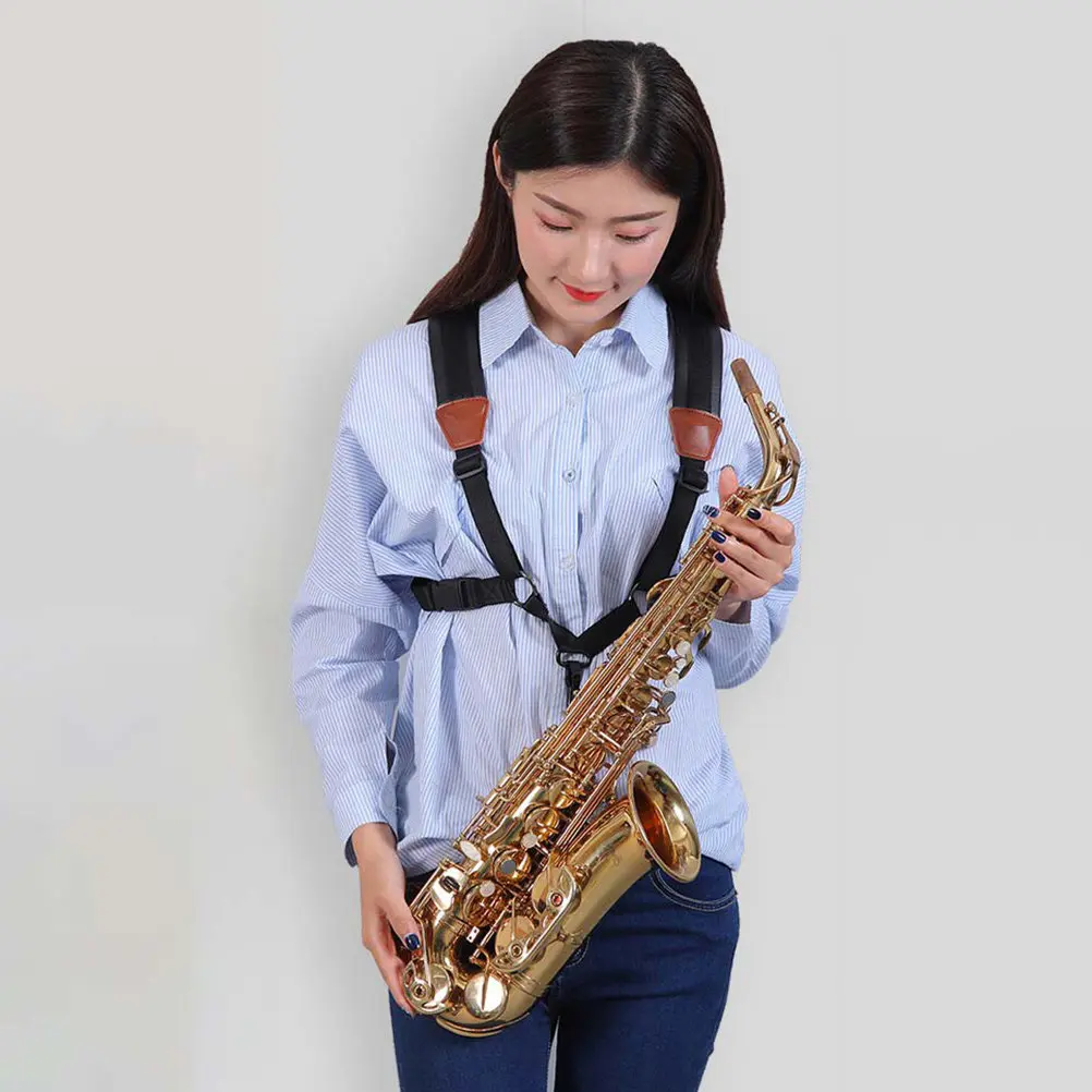 Adjustable Saxophone Shoulder Harness Distributes Weight Reduces Neck Strain Comfortable Padded Mesh Lining Easy Detach
