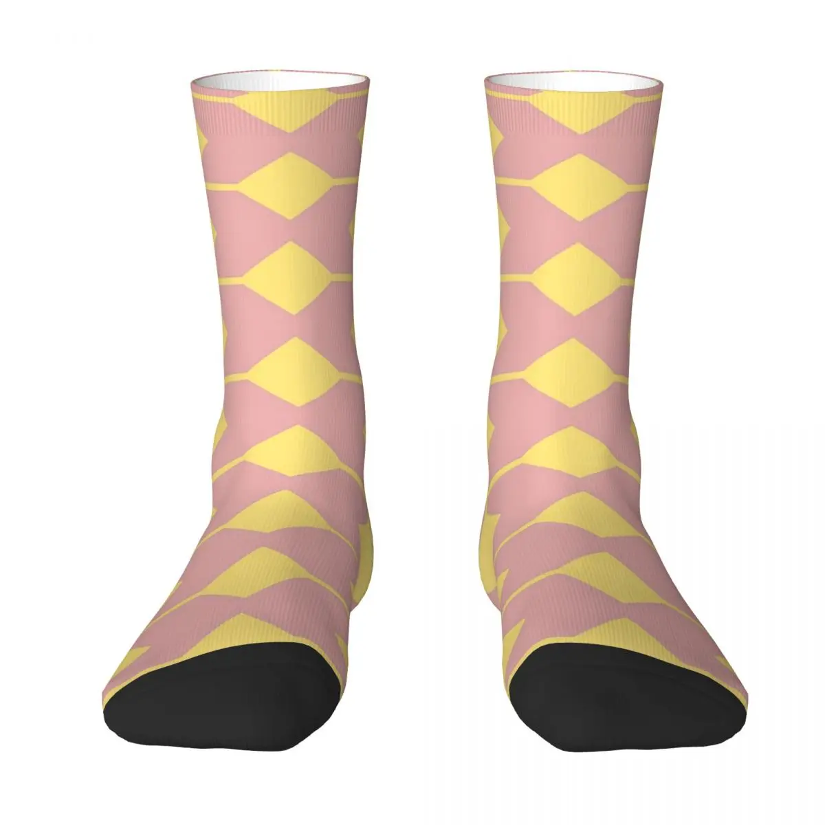 Yellow And Light Pink Geometric Shapes Socks Harajuku Stockings All Season Long Socks Accessories for Man Woman Christmas Gifts