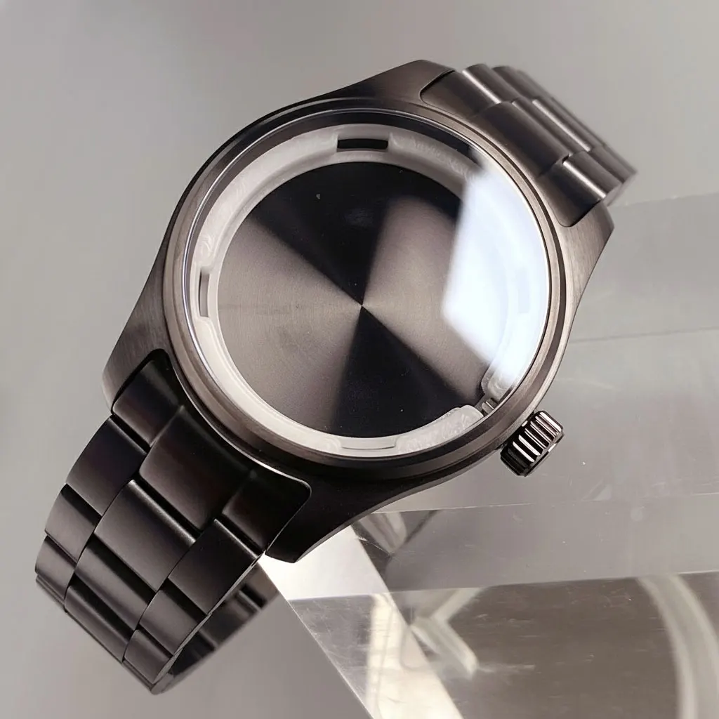 

39mm 316L Steel/CUSN8 Bronze/Black PVD Watch Case Diving 20ATM Fit NH35A NH36A ETA2824 PT5000 Movement Sapphire Glass Screw Crow