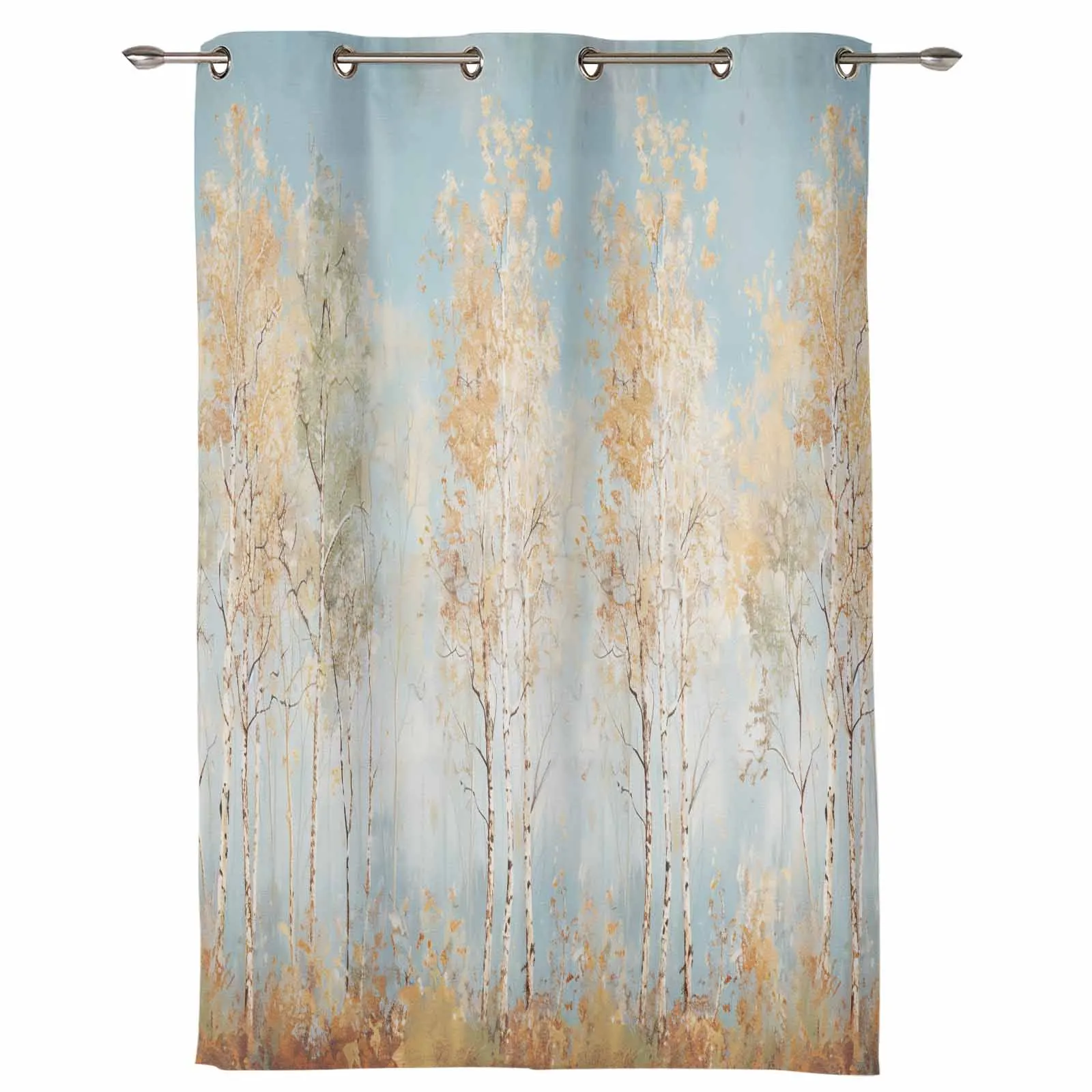 Impressionism Of Oil Painting Forest Plants Modern Window Curtains for Living Room Bedroom Curtain Home Decor Balcony Drapes