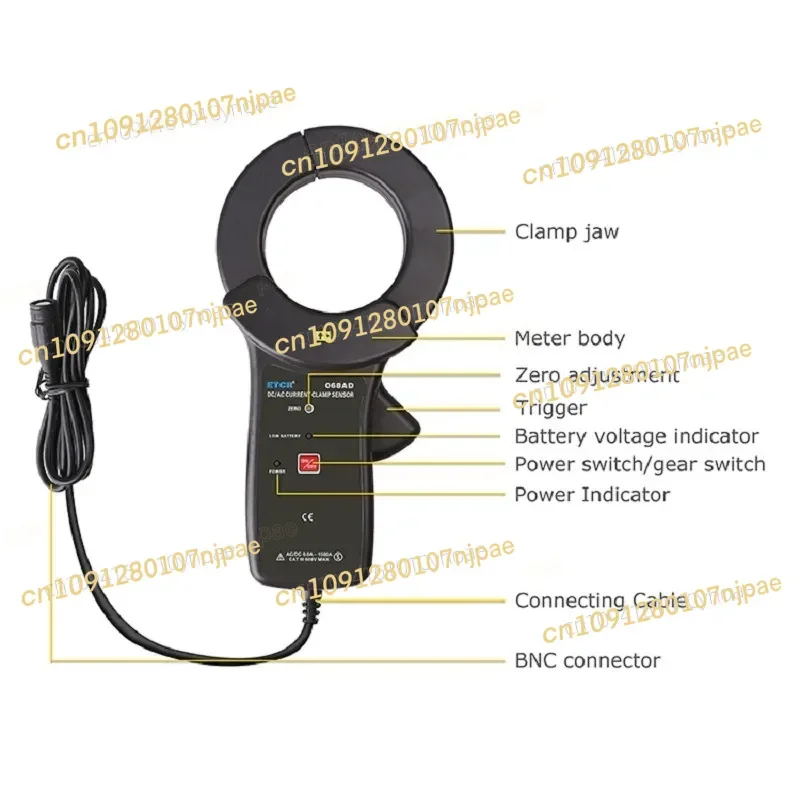 ETCR068AD AC DC 1500A ETCR035AD Clamp Current Sensor Measurement of AC Current  Phase  Power Energy ETCR007AD ETCR017AD