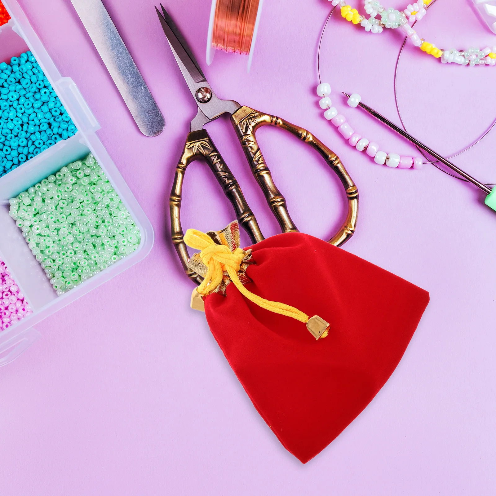 

10pcs Jewelry Pouch Velvet Drawstring Bags Compact Storage for Accessories Earphones Collectibles Travel Portable Small Bags