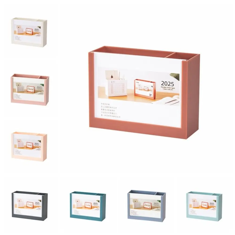

2025 Calendar Desk Calendar Organizers Creative Reusable Desk Calendar Pen Holder Multi-Function Durable Pencil Storage Box Home