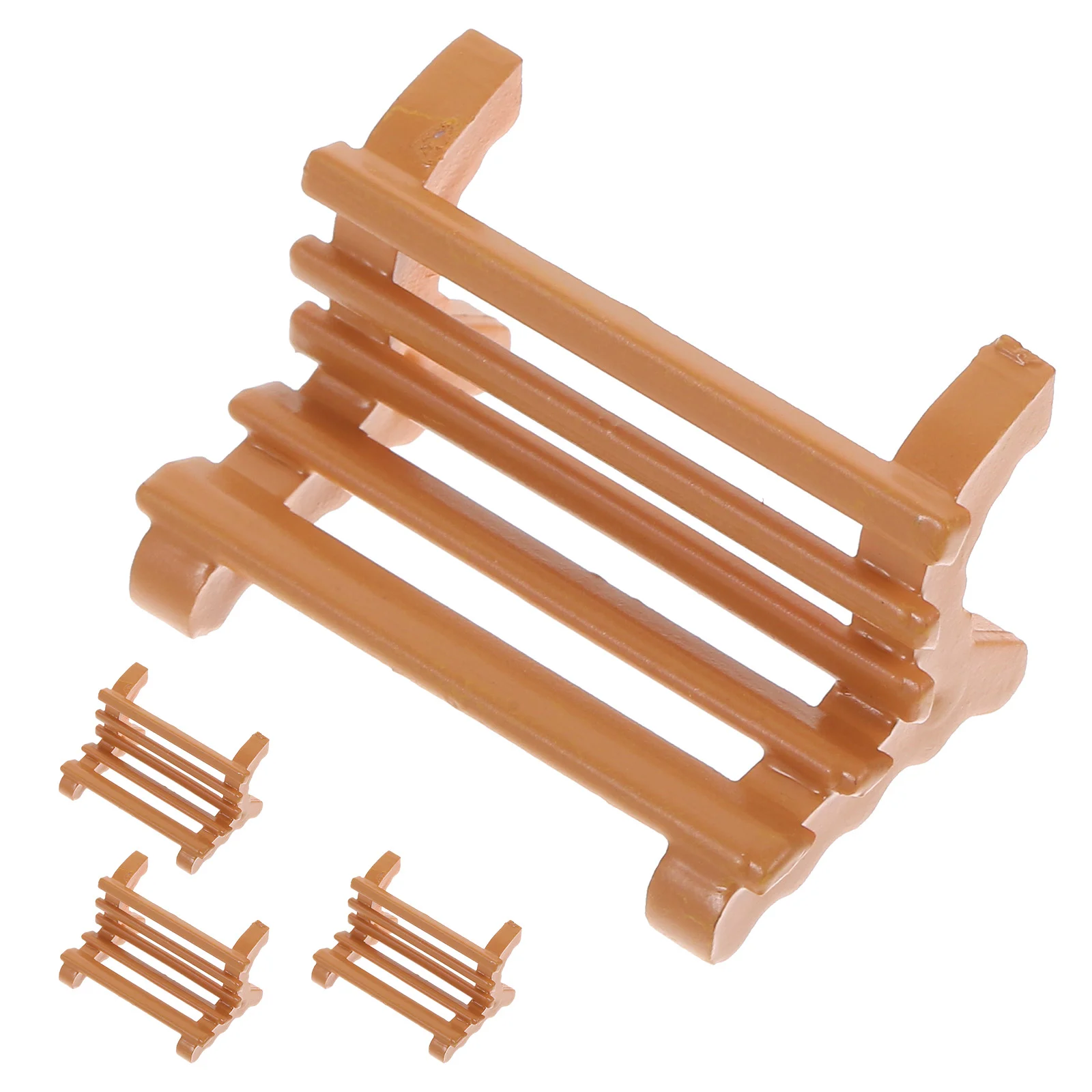 4 Pcs Mini Bench Model Micro Landscape Layout House Furniture Supplies Miniature Accessories Adornment Prop