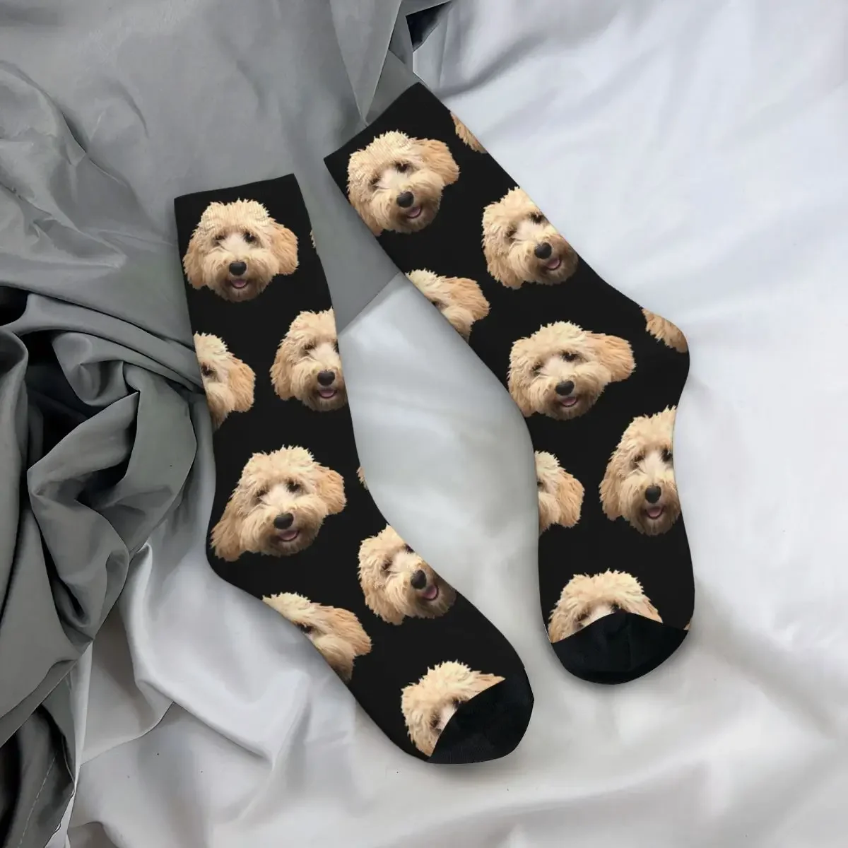 Rosie The Goldendoodle Grey Socks Harajuku Sweat Absorbing Stockings All Season Long Socks Accessories for Unisex Gifts