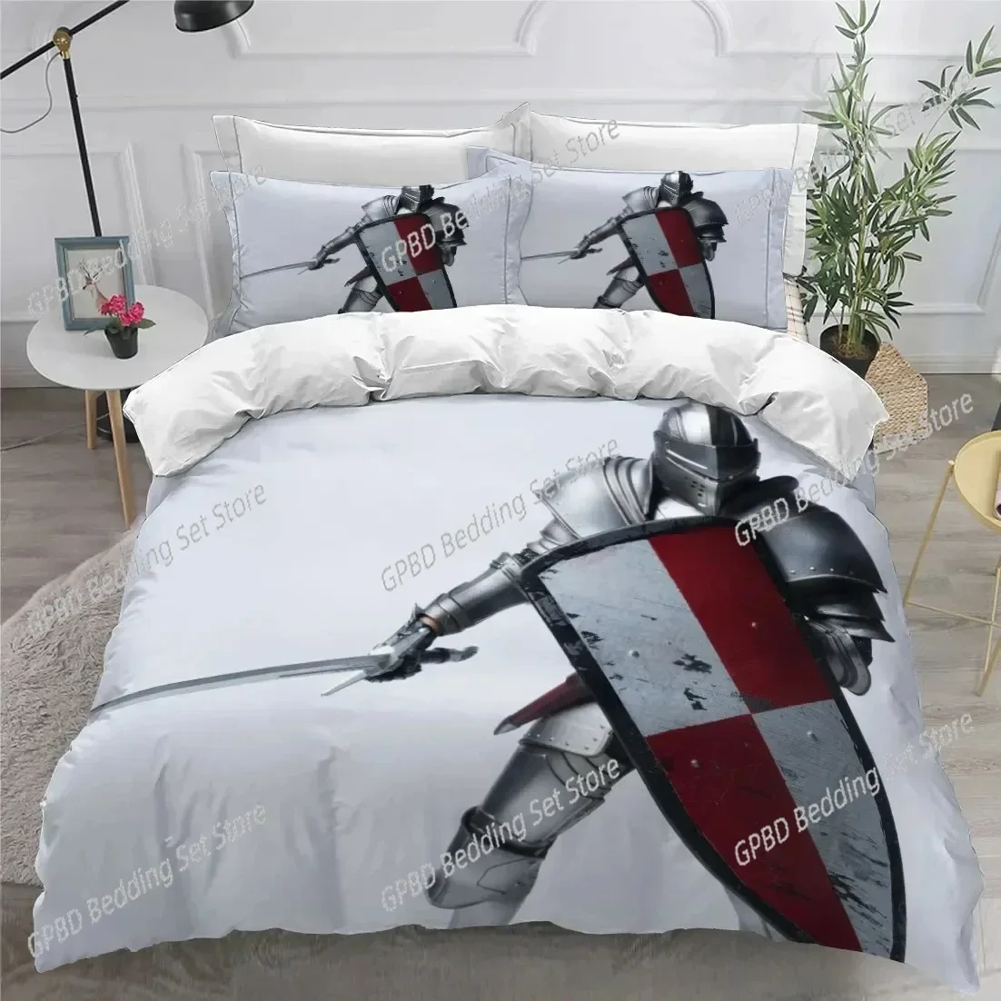 3D Print Holy Knights Comfortable Duvet Quilt Cover Pillowcase Bedding Set Children Bedroom Decoration Home Textile