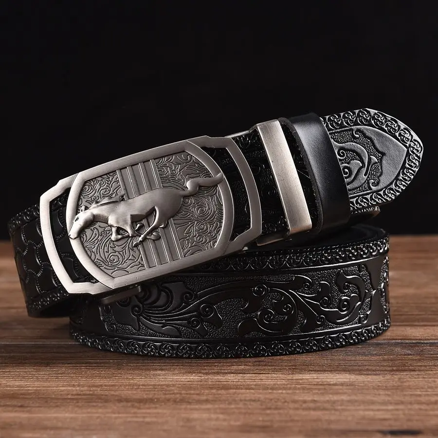 

Male Waistband Men Men's Leather Ratchet Dress Casual Jeans Belt With Automatic Buckle Strape