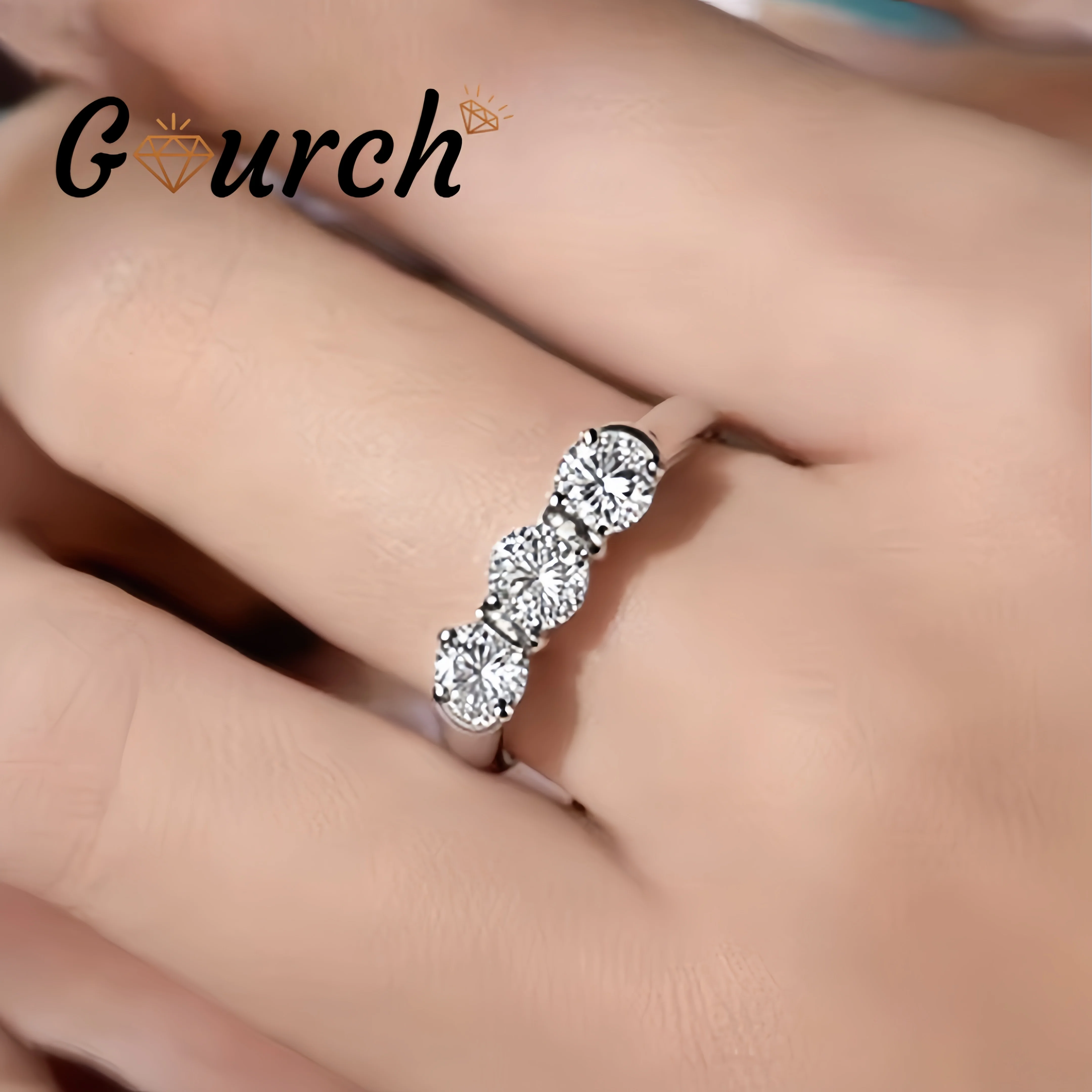 

Gourch 0.45CT Moissanite Ring for Women S925 Sterling Silver Engagement Wedding Band Fine Jewelry Gift for Birthday Party