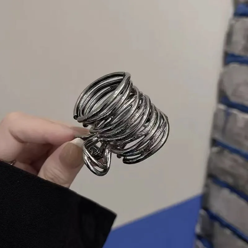 Mode Hohe Pferdeschwanz Clip Metall Hohl Geometrische Haar Klaue Solide Unregelmäßige Lange Haar Haarnadel Frauen Haar Zubehör Kopfbedeckung Geschenk – Detail 2