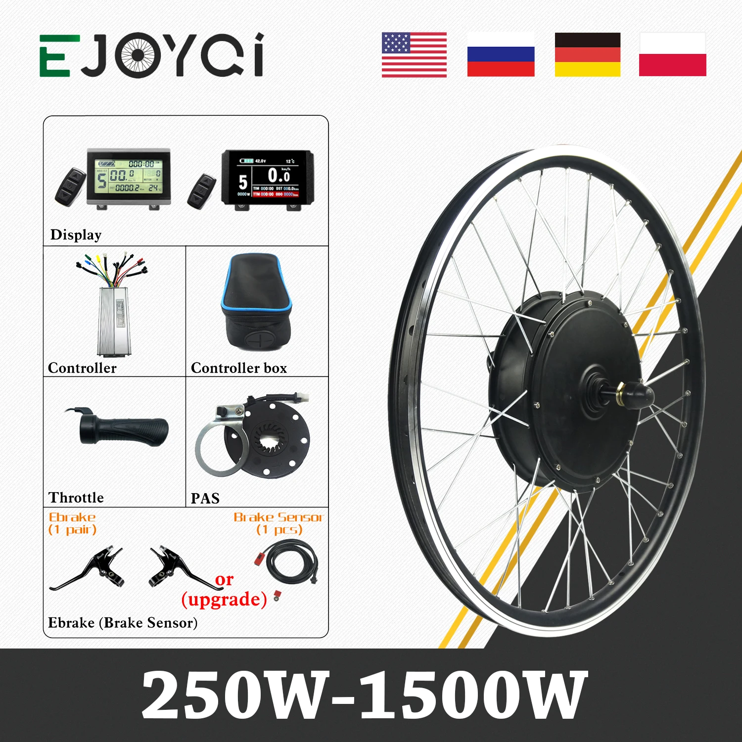 eBike Conversion Kit 48V 1500W 1000W 36V 250W KT LED Hub Motor Wheel Electric Bicycle Bike e-bike kit bicicleta electrica