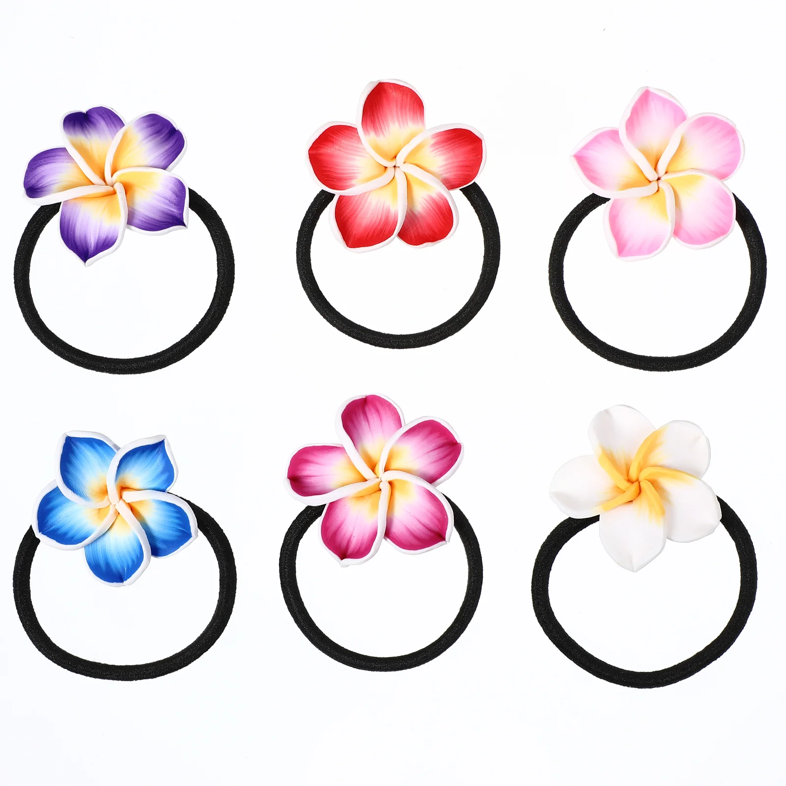 Hair Accessories for Girls Ties Decorations Flower Hairband Plumeria Hawaiian Rope
