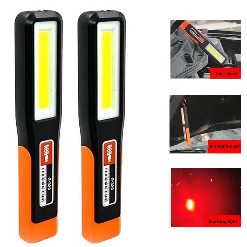 1PC Multifunctional Powerful COB LED Work Light Portable Rechargeable Flashlight Magnetic Torch Emergency Light For Camping