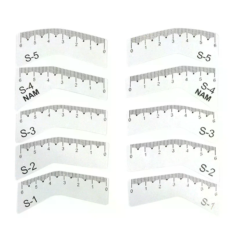 5ペア マイクロブレーディング 眉毛ステンシルステッカー 眉ガイド 眉毛シェーピングツール PMUメイクアップアクセサリー用品 眉形テープ