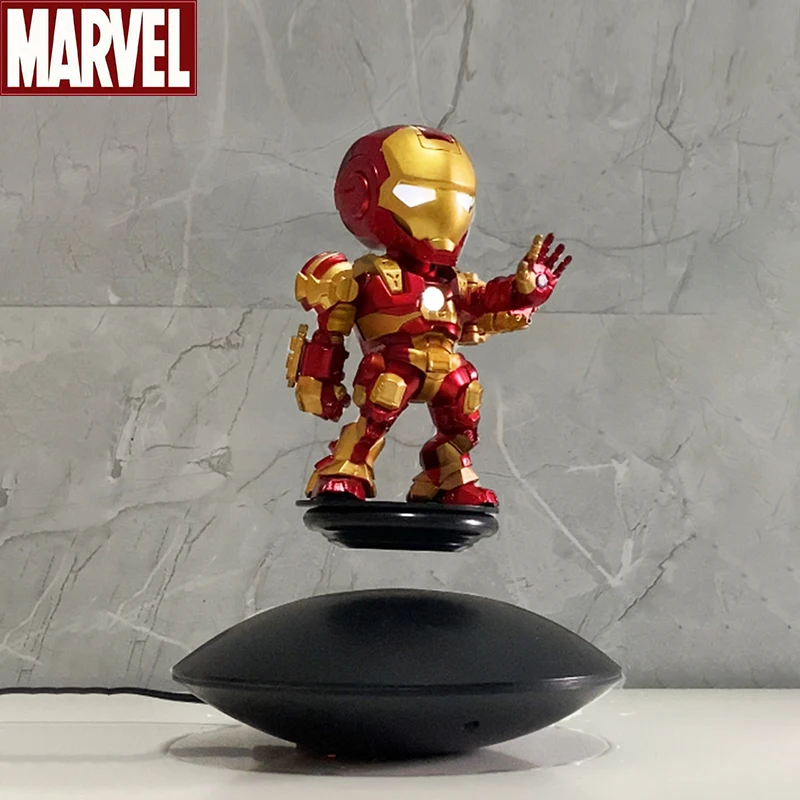 

Avengers Magnetic Levitation Iron Man Desktop Glow Ornaments Fashion Cute Ironman Spiderman Showcase Figure Gifts For Friend Kid