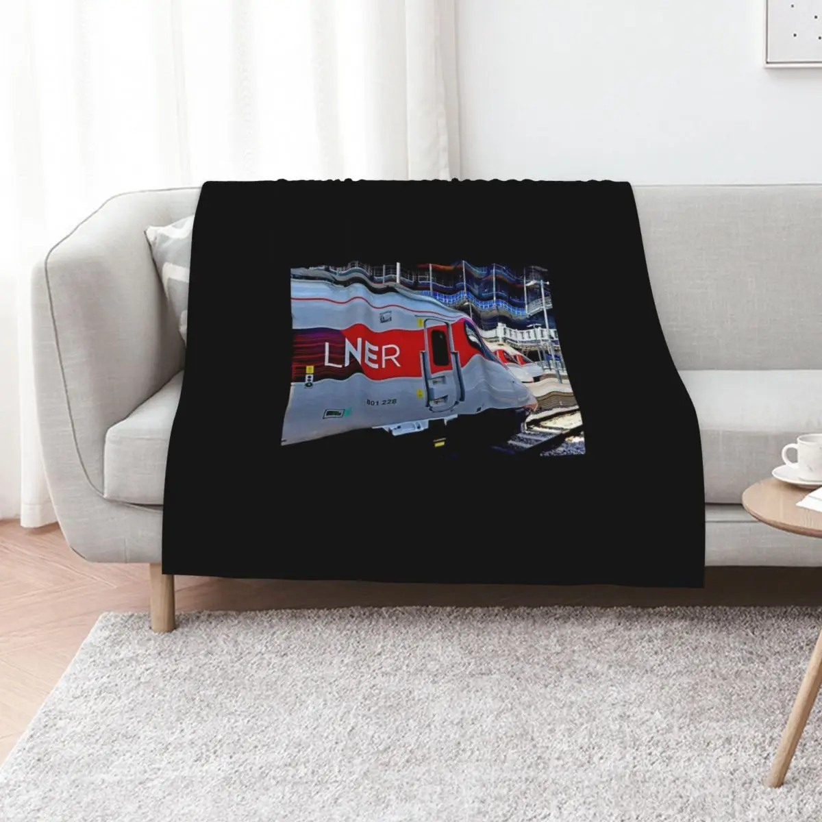 LNER Azuma 801 high speed trains at King's Cross Station Throw Blanket Furrys Flannels Luxury Throw Blankets For Baby Blankets