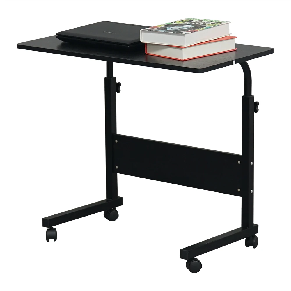 Portable Computer Table,Height Adjustable Removable Notebook Computer Desk ,P2 15MM Chipboard & Steel Side Table Black