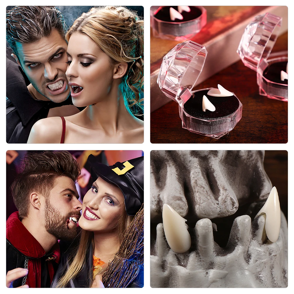 

Kit Halloween Dentures False Props Cosplay Zombie White Resin Safe Durable Reusable Simulation Tooth