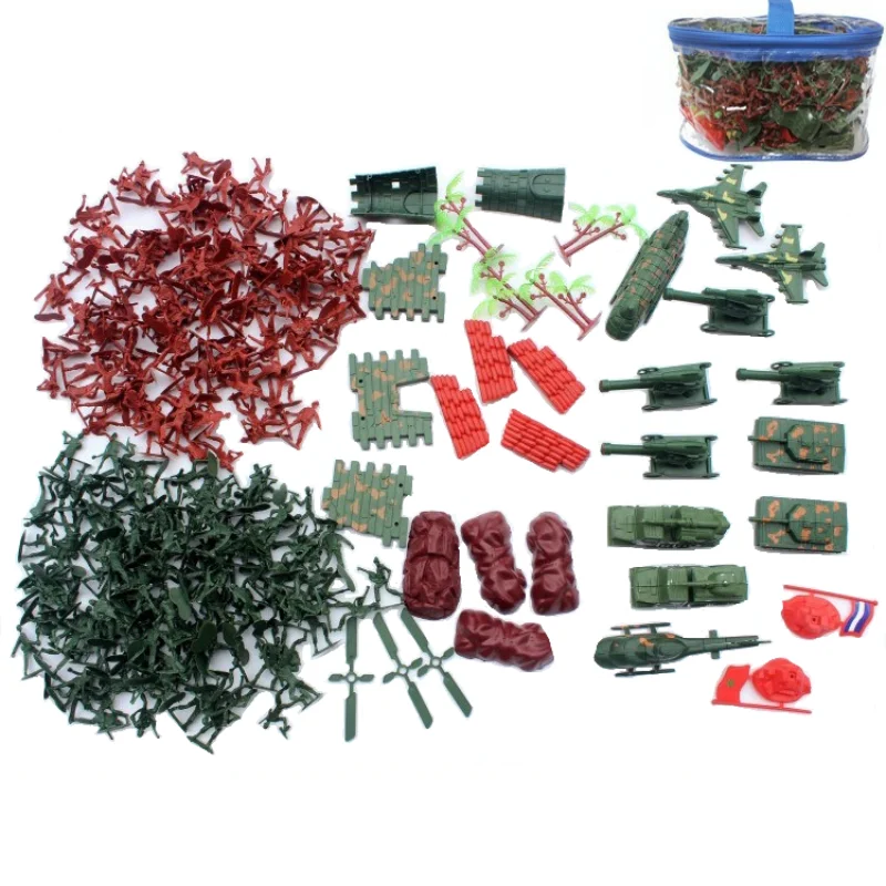 

270 Pcs Plastic Soldier Toys Set 4cm Military Tank Model Plane Small Soldier Model Set Boys Classic Boys Children's Toys