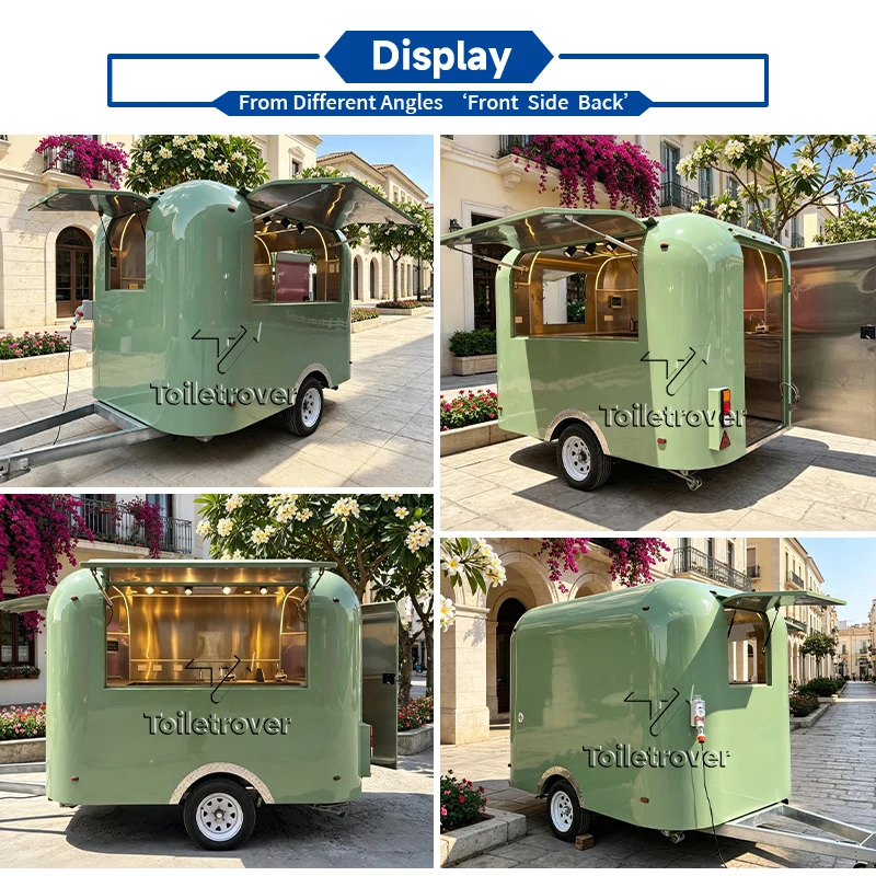 Mini Cheap Food Truck Commercial Burger Food Trailer Beverage Tacos Mobile Funky Food Trailer with Full Kitchen Equipment