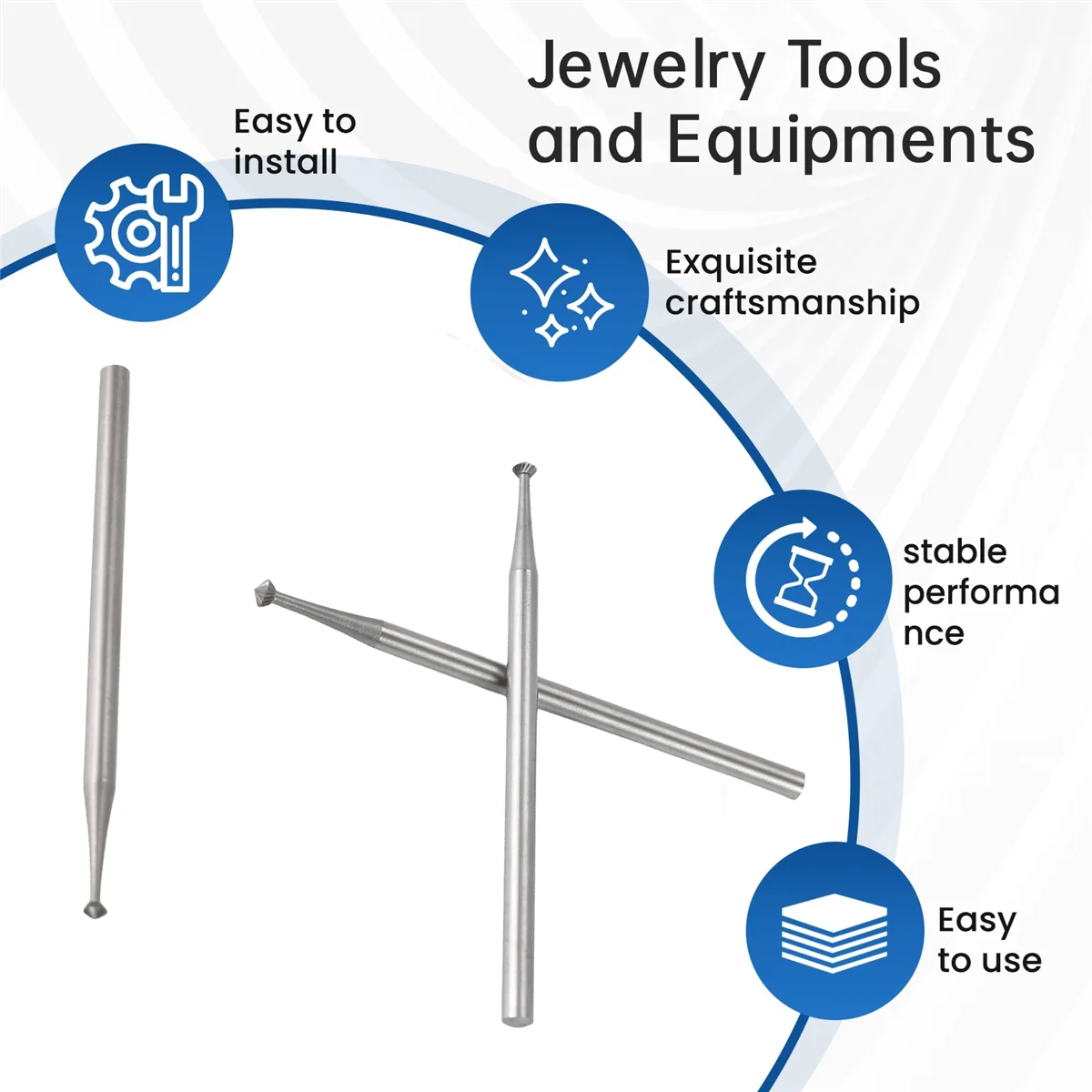UNCL Set di frese da 90o da 6 pezzi - Frese per la creazione di gioielli con gambo da 3/32 pollici per lapidario 008-023
