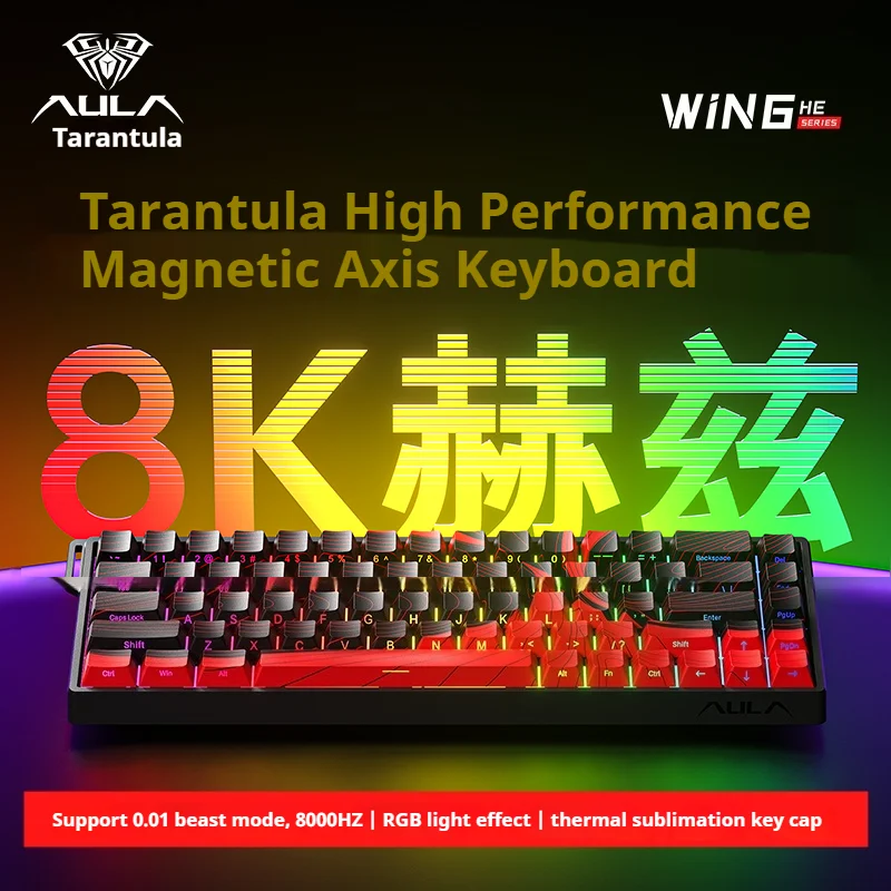 Aula Win60 Win68 He 8k Mechanical Gaming Keyboard Wired Hot-Swap Magnetic Switch Rgb Customized Pc Laptop Esports Keyboards