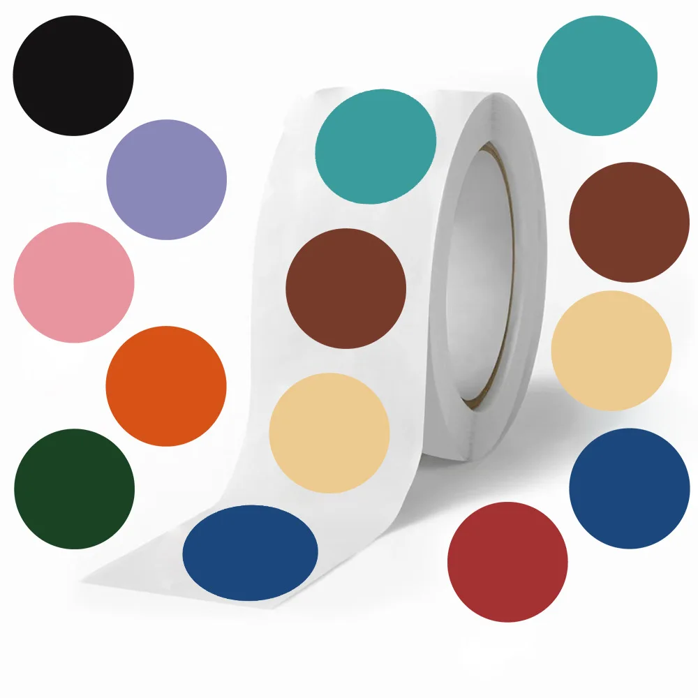 500Pcs/Roll Colorful Dot Stickers, 10 Colors Round Label Stickers for Crafts, File Classification Party Decorations Planner Gift