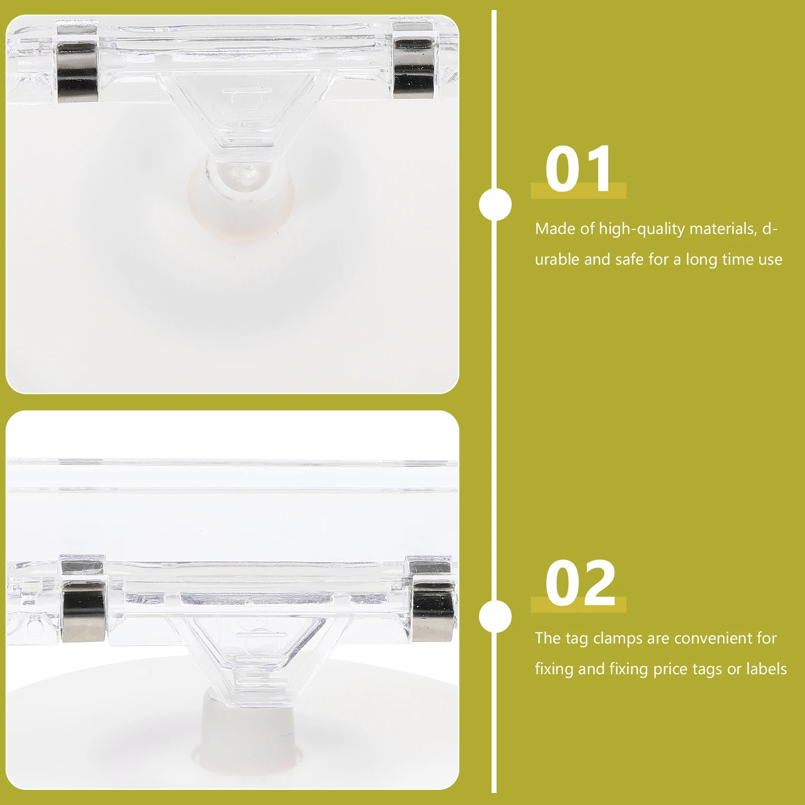 

Plastic Disc Clamp Price Tag Clip Advertising Paper Holder Supermarket Label Merch ise Sign Display Clip Round Disk Holder Note