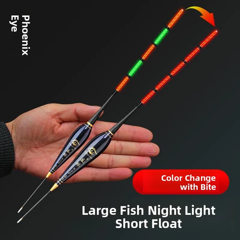 Super Short Large Bass Glowing Float Day Night Dual Use Hook Color Changing Long Casting High Floatation Sea Fishing Catfish