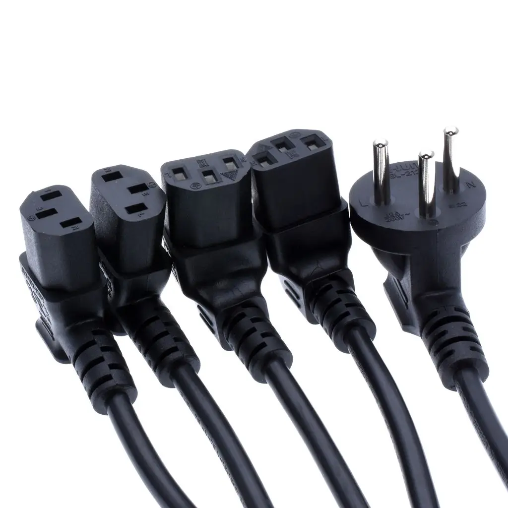 1M Israel SI-32 3 pin Plug to C13 Female PDU Angle Power Cables,IEC C13 angle adapter,Power cord angle adapter