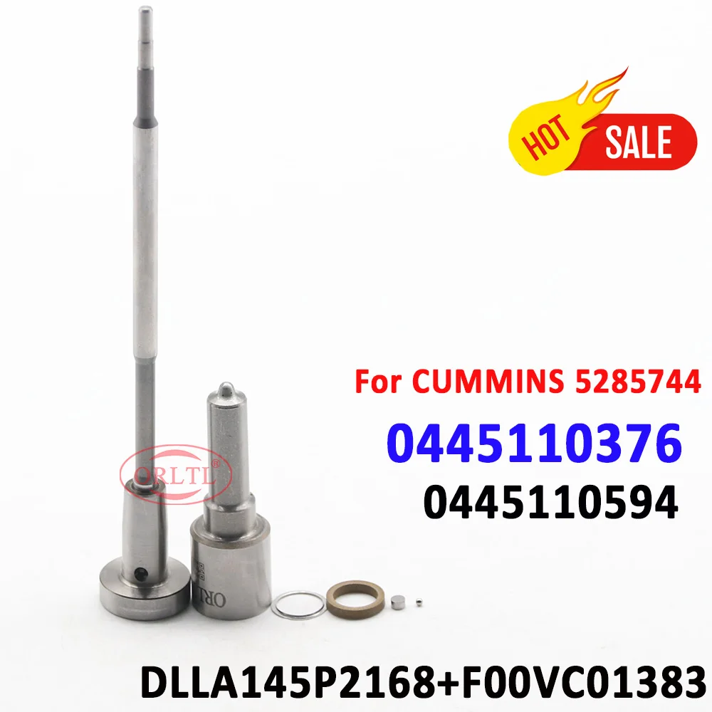 

0445110376 0445110594 Diesel Injector Repair Kits DLLA145P2168 0433172168 Valve F00VC01383 for CUMMINS 5285744 ISF2.8-Firefox