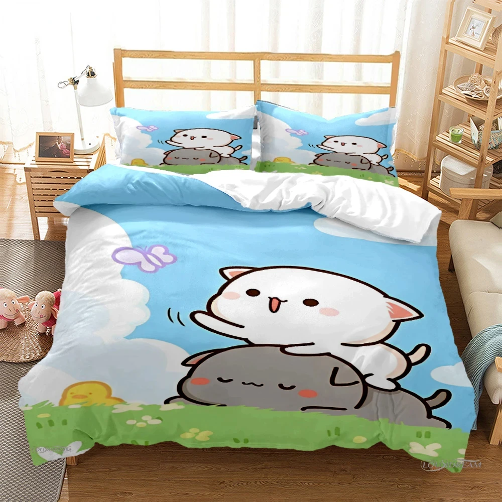 

Cute Bubu Dudu Cartoon Bear Panda Duvet Cover kawaii Bedding sets Soft Quilt Cover and Pillowcases Single/Double/Queen/King Boys