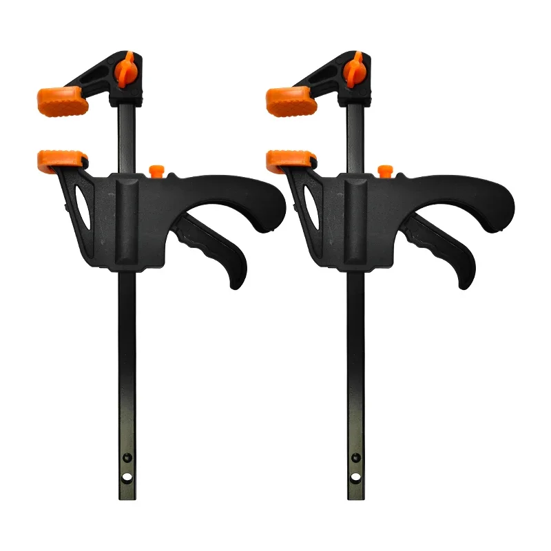 

2Pcs Mini 4-Inch F Clamp Locator Set Woodworking Nylon Fast Clamp Metal Fixed Clamp Hand Tools for Wooden Board Clamping