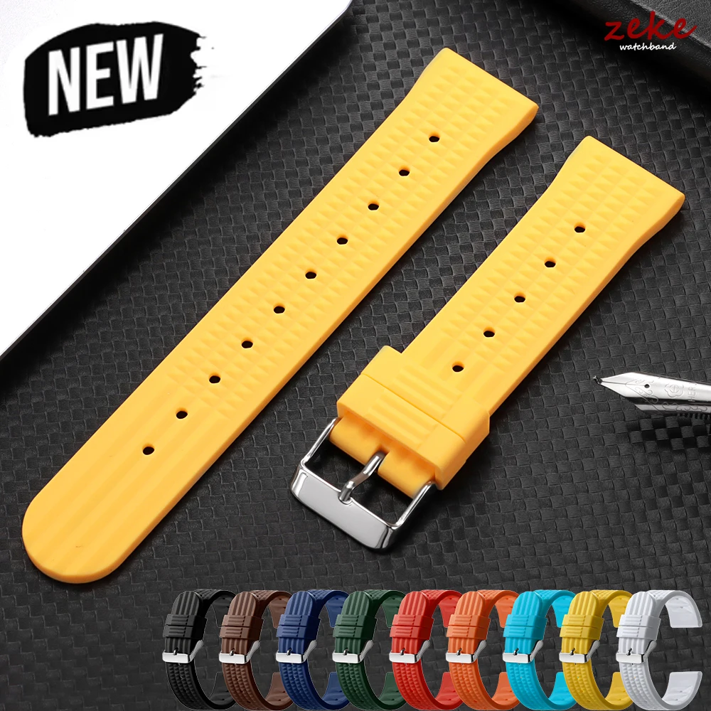 Premium-Gummi-Waffelarmband, universeller Ersatz, 20 mm, 22 mm, weiches Silikon-Armband, Herren-Sport-Taucherarmband für Seiko SKX007