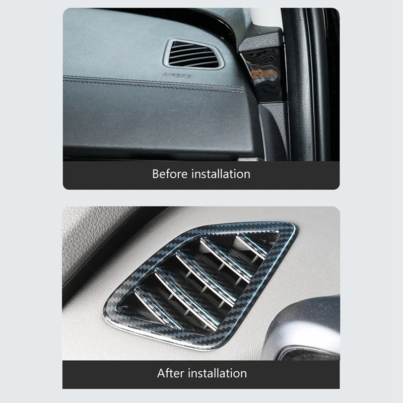 For Kia Carnival KA4 2020 2021 2022 Carbon Fiber Dashboard Air Vent Outlet Cover Trim Frame Decor Sticker Accessories