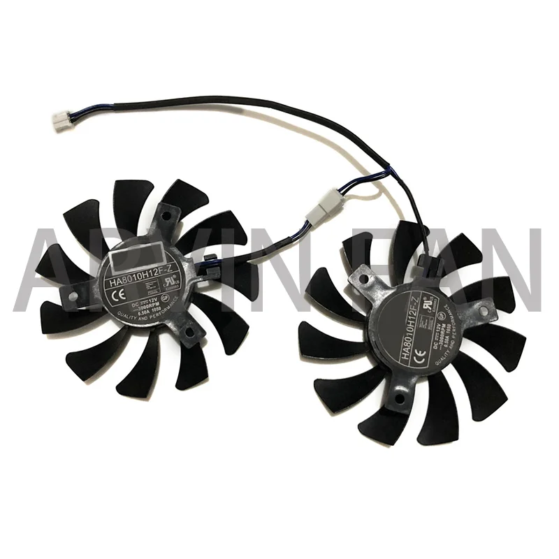 2pcs/Set 75MM 2Pin HA8010H12F-Z GPU Graphics Card Cooling Fan For GTX 1650 GTX1650 XS 4G VGA Card