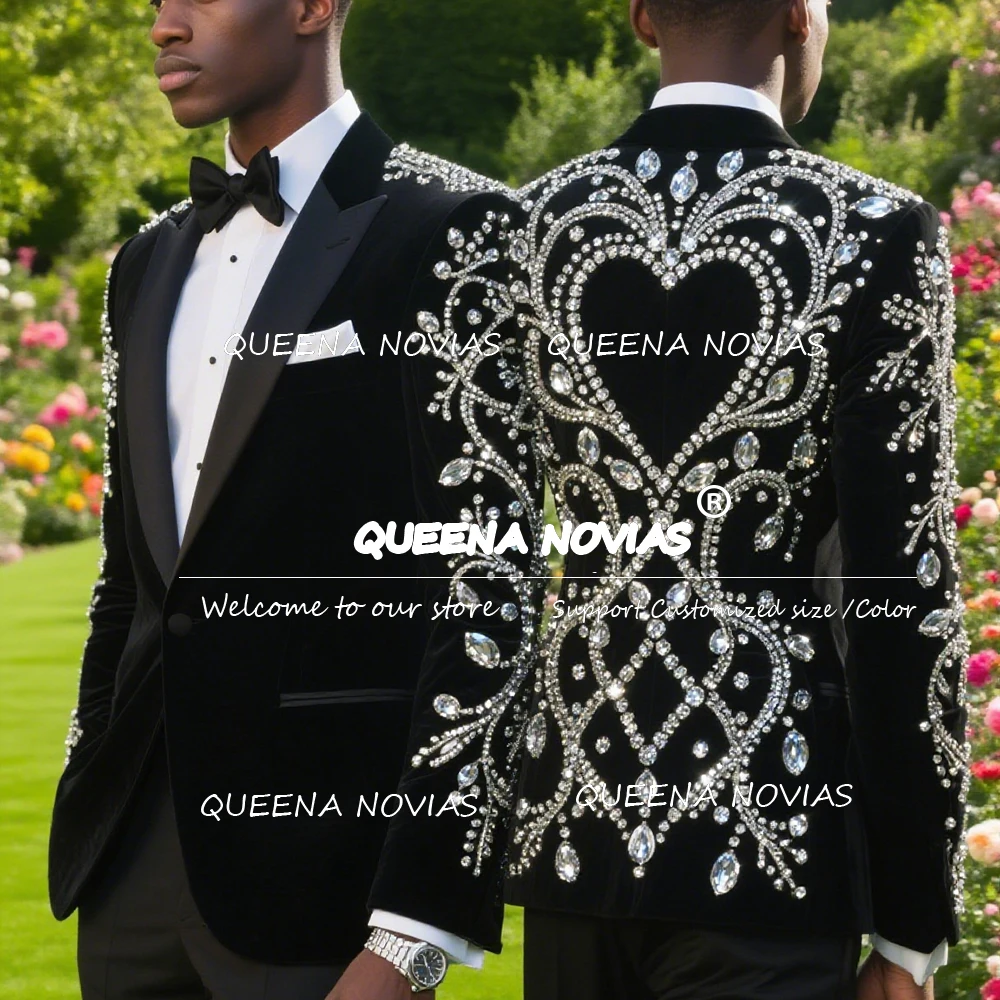 

Unique Design Men Wedding Tuxedos Suits Peaked Lapel 2 Pieces Sets Customized Groom Prom Blazer Male Fashion trajes para hombre