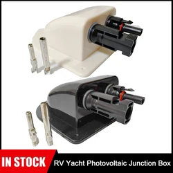 RV Duplo Fio Entrada Gland Box, Painel Solar Cabo De Telhado, Motorhome Branco Duplo Furo, RV Yacht Car Acessórios