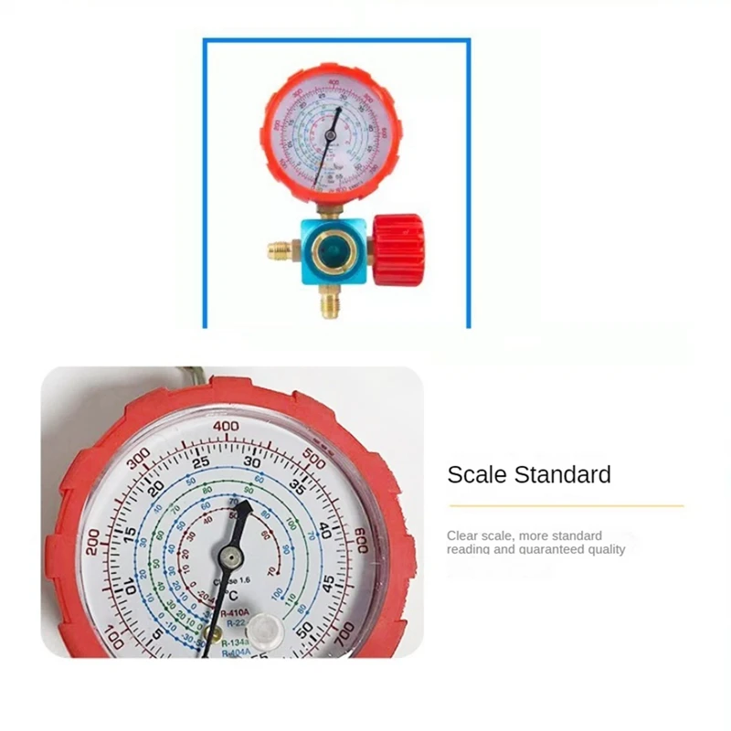 800psi Kältemittel manometer Klimaanlage Manometer Ventil Mano metro für r410a r22 r134a r404a