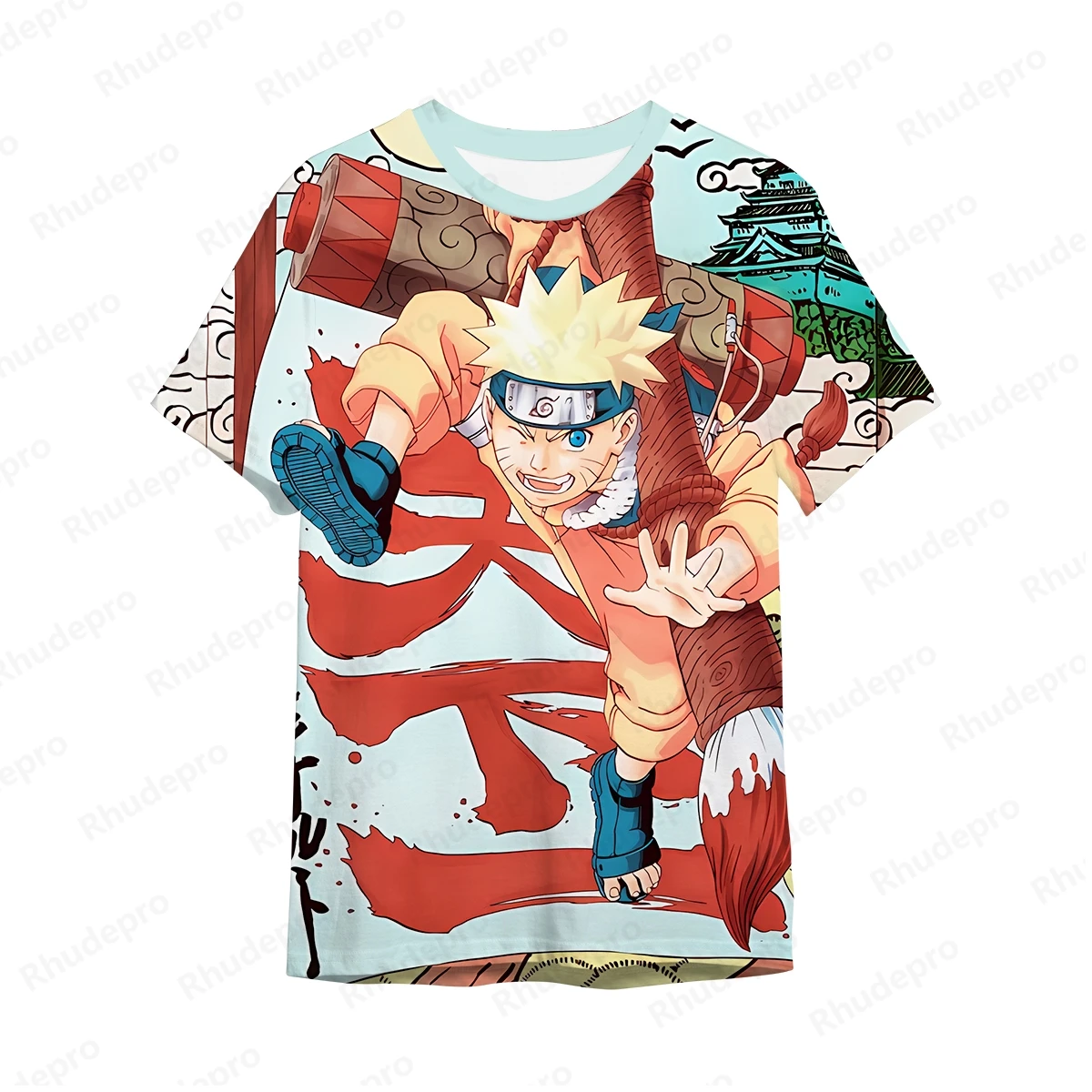 Camiseta Naruto Uzumaki masculina, manga curta, tops de alta qualidade, nova moda, tendência, 5XL, roupa Y2K, 2024