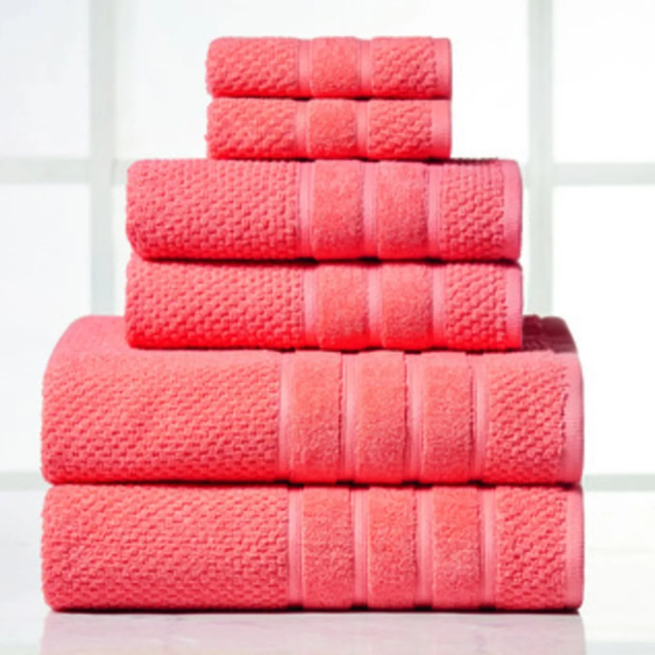 

6 Piece Egyptian Cotton Towel Set . The set is made of 100 Egyptian cotton known for its softness, absorbency, and durability. These towels make an ideal complement to any bathroom whether you use it to pamper yourself or reserve it for special guests. Th