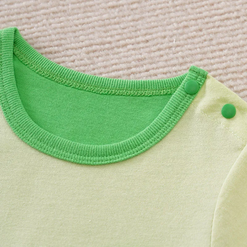 Summer Boys and Girls Cute Little Frog Cotton Comfortable Casual Short Sleeve Round Neck Baby Bodysuit