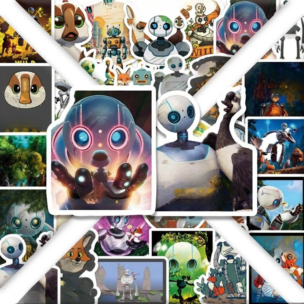 

60 шт., креативные и интересные наклейки с рисунком робота, граффити, украшения для багажа, ноутбука, чехол для телефона, папка, настольная гитара