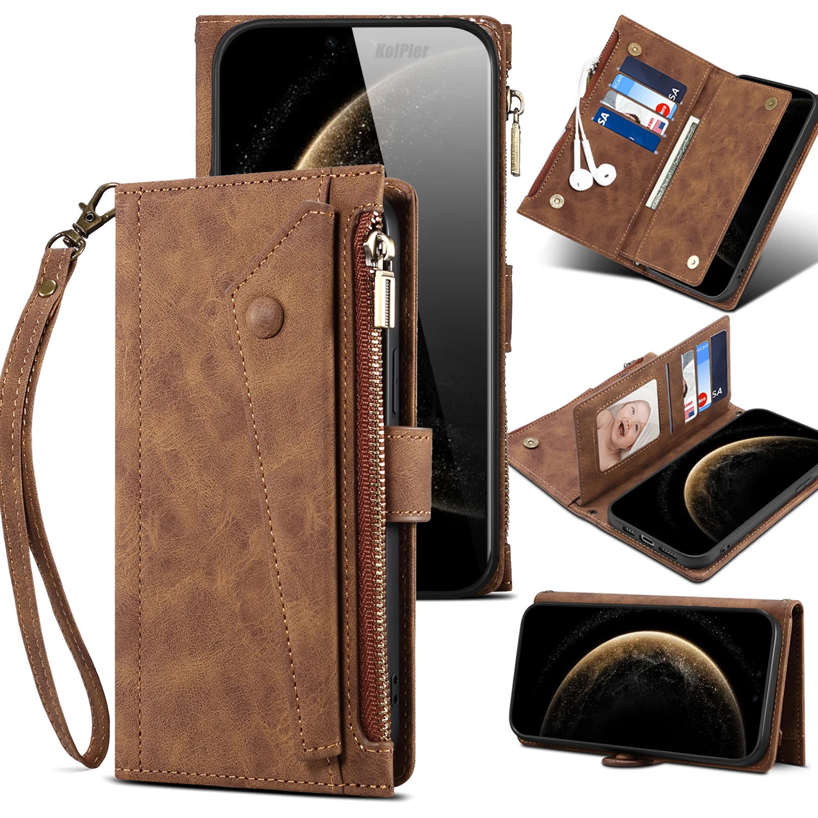 

Wallet Hand Bag Case For Huawei Mate 70 Pro / Mate70 PRO+ Multifunction Flip Leather Phone Cover For Mate70 Card Slot Bag Rope