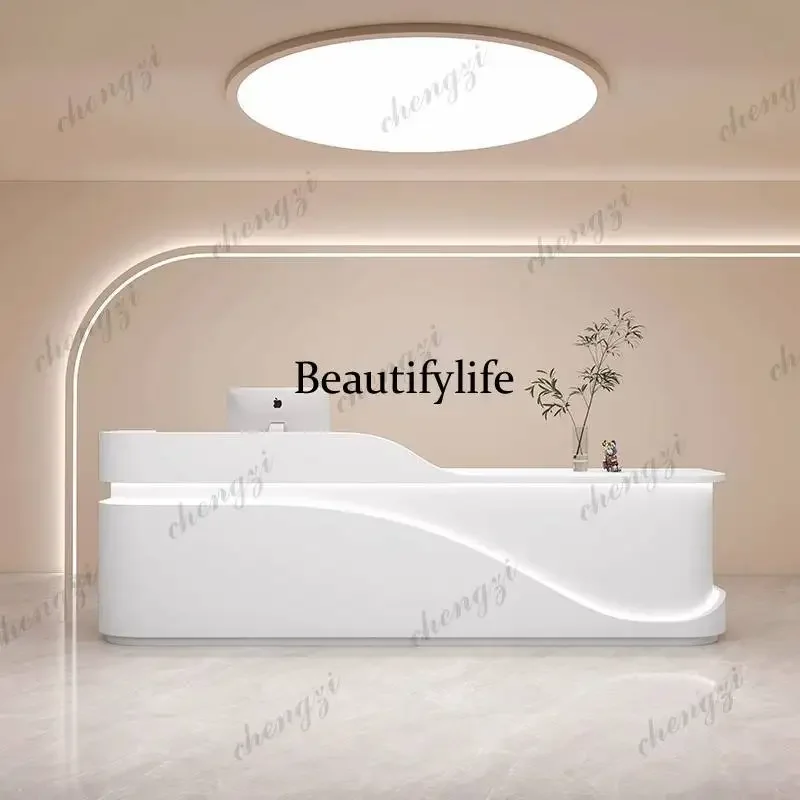 F182 PPP White Design Reception Desks Drawers Storage Vintage Modern Reception Desks Luxury Classic Mostrador